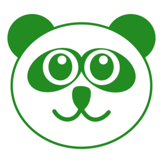 Smiling Panda Decal (Green)